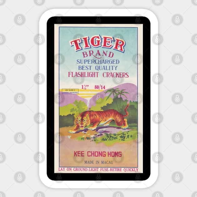 VINTAGE FIRECRACKER TIGER KEE CHONG HONG Sticker by kakeanbacot